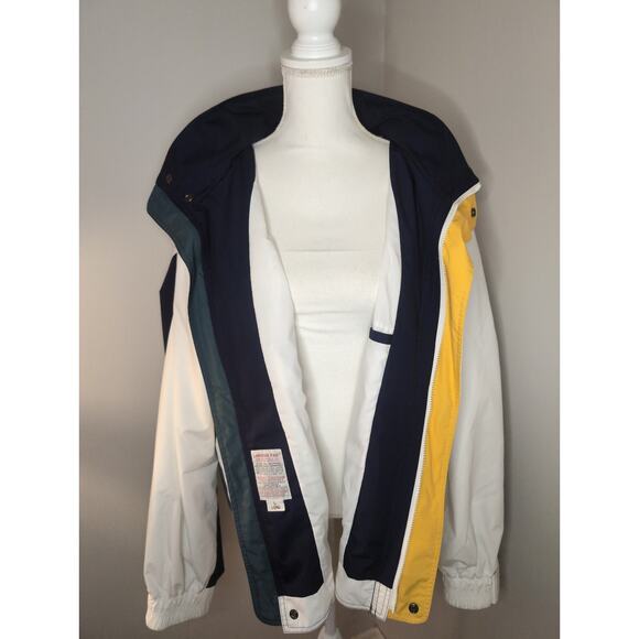 London Fog vintage prep color block nautical rain utility anorak jacket lg - Picture 5 of 13